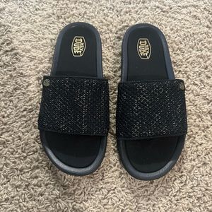 Hey Dude Slides Blk/Gld NEW